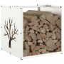 Leñero blanco 40x40x40 cm Acero laminado en frío de , Bolsas y soportes de leña - Ref: Foro24-864244, Precio: 48,94 €, Descue...