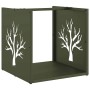 Leñero verde oliva 40x40x40 cm Acero laminado en frío de , Bolsas y soportes de leña - Ref: Foro24-864246, Precio: 48,98 €, D...