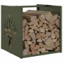 Leñero verde oliva 40x40x40 cm Acero laminado en frío de , Bolsas y soportes de leña - Ref: Foro24-864246, Precio: 48,98 €, D...