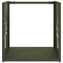 Leñero verde oliva 40x40x40 cm Acero laminado en frío de , Bolsas y soportes de leña - Ref: Foro24-864246, Precio: 48,98 €, D...