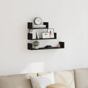 Estantes de pared 3 uds. Madera de ingeniería de roble negro de , Estantes y estanterías - Ref: Foro24-862405, Precio: 20,76 ...