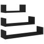 Estantes de pared 3 uds. Madera de ingeniería de roble negro de , Estantes y estanterías - Ref: Foro24-862405, Precio: 20,76 ...