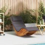 Tumbona mecedora con cojín de madera maciza de acacia de , Tumbonas - Ref: Foro24-4103883, Precio: 209,54 €, Descuento: %