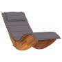 Tumbona mecedora con cojín de madera maciza de acacia de , Tumbonas - Ref: Foro24-4103883, Precio: 209,54 €, Descuento: %