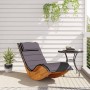 Tumbona mecedora con cojín de madera maciza de acacia de , Tumbonas - Ref: Foro24-4103883, Precio: 209,54 €, Descuento: %