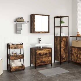 Set de muebles baño 2 pzas madera contrachapada roble ahumado de , Muebles de baño - Ref: Foro24-3328366, Precio: 123,26 €, D...