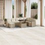 Set de sofás de jardín 9 pzas con cojines ratán sintético beige en Conjuntos de jardín | Comprar online en Foru.es