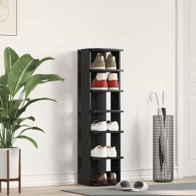 Zapatero de madera de roble negro 25x27x102 cm de , Zapateros y organizadores de calzado - Ref: Foro24-862066, Precio: 51,11 ...