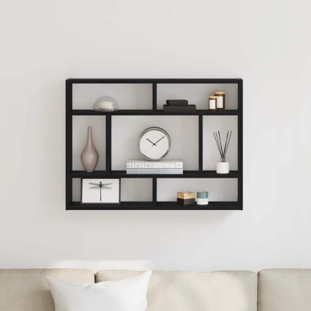 Estante de pared roble negro 75x16x55 cm madera de ingeniería de , Estantes y estanterías - Ref: Foro24-862047, Precio: 41,75...