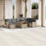 Set de sofás de jardín 9 pzas con cojines ratán sintético beige en Conjuntos de jardín | Comprar online en Foru.es