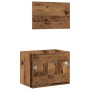 Juego de muebles de baño 2 piezas madera ingeniería envejecida de , Muebles de baño - Ref: Foro24-862039, Precio: 64,59 €, De...