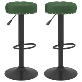 Taburetes de cocina 2 unidades terciopelo verde oscuro de , Taburetes de cocina - Ref: Foro24-332998, Precio: 102,31 €, Descu...