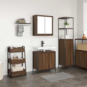 Set de muebles baño 2 pzas madera contrachapada marrón roble de , Muebles de baño - Ref: Foro24-3328393, Precio: 122,19 €, De...
