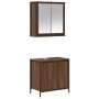 Set de muebles baño 2 pzas madera contrachapada marrón roble de , Muebles de baño - Ref: Foro24-3328393, Precio: 122,19 €, De...
