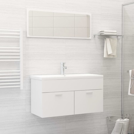 Conjunto de muebles de baño 2 piezas contrachapada blanco de vidaXL, Muebles de baño - Ref: Foro24-804800, Precio: 72,90 €, D...