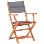 Sillas jardín plegables 8 uds madera eucalipto textilene gris de , Sillas de jardín - Ref: Foro24-3086965, Precio: 522,84 €, ...