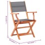 Sillas jardín plegables 8 uds madera eucalipto textilene gris de , Sillas de jardín - Ref: Foro24-3086965, Precio: 522,84 €, ...