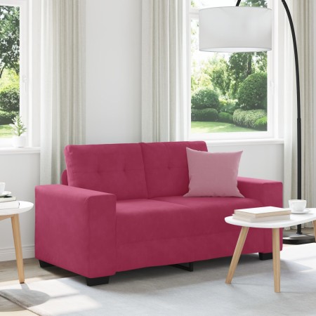 Sofá Loveseat Rojo Vino 120 cm de Terciopelo de , Sofás - Ref: Foro24-4105114, Precio: 210,75 €, Descuento: %