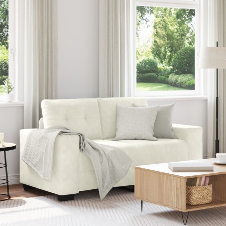 Sofá Loveseat Crema 120 cm de Terciopelo de , Sofás - Ref: Foro24-4105118, Precio: 220,90 €, Descuento: %