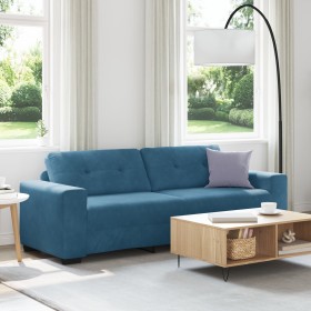 Sofá de 3 Plazas Azul 180 cm de Terciopelo de , Sofás - Ref: Foro24-4105143, Precio: 263,70 €, Descuento: %