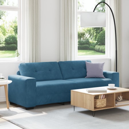 Sofá de 3 Plazas Azul 180 cm de Terciopelo de , Sofás - Ref: Foro24-4105143, Precio: 263,70 €, Descuento: %