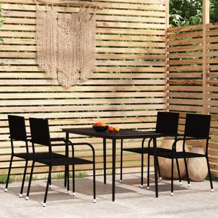 Juego de comedor de jardín 5 piezas negro de , Conjuntos de jardín - Ref: Foro24-3099591, Precio: 218,09 €, Descuento: %