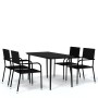 Juego de comedor de jardín 5 piezas negro de , Conjuntos de jardín - Ref: Foro24-3099591, Precio: 218,09 €, Descuento: %