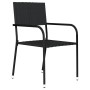 Juego de comedor para jardín 7 piezas negro de , Conjuntos de jardín - Ref: Foro24-3099593, Precio: 392,21 €, Descuento: %