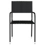 Juego de comedor para jardín 7 piezas negro de , Conjuntos de jardín - Ref: Foro24-3099593, Precio: 392,21 €, Descuento: %