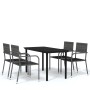 Juego de comedor de jardín 5 piezas gris de , Conjuntos de jardín - Ref: Foro24-3099585, Precio: 217,52 €, Descuento: %