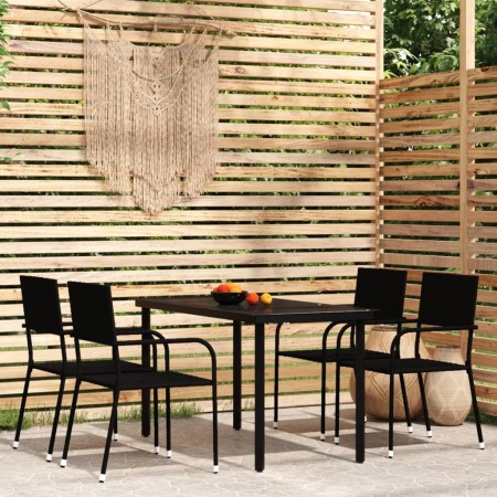 Juego de comedor de jardín 5 piezas negro de , Conjuntos de jardín - Ref: Foro24-3099579, Precio: 222,72 €, Descuento: %