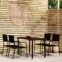 Juego de comedor de jardín 5 piezas negro de , Conjuntos de jardín - Ref: Foro24-3099579, Precio: 222,72 €, Descuento: %
