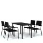 Juego de comedor de jardín 5 piezas negro de , Conjuntos de jardín - Ref: Foro24-3099579, Precio: 222,72 €, Descuento: %