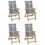 Sillas de jardín reclinables 4 uds madera maciza acacia cojines de , Sillas de jardín - Ref: Foro24-3065361, Precio: 334,69 €...