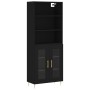 Aparador alto madera contrachapada negro 69,5x34x180 cm de , Aparadores - Ref: Foro24-3189302, Precio: 166,42 €, Descuento: %