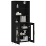Aparador alto madera contrachapada negro 69,5x34x180 cm de , Aparadores - Ref: Foro24-3189302, Precio: 166,42 €, Descuento: %