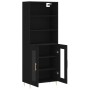 Aparador alto madera contrachapada negro 69,5x34x180 cm de , Aparadores - Ref: Foro24-3189302, Precio: 166,42 €, Descuento: %