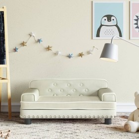 Sofá para niños de terciopelo crema 70x45x30 cm de , Mobiliario para bebés y niños pequeños - Ref: Foro24-3196299, Precio: 88...