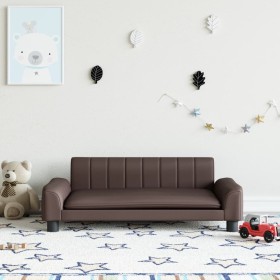 Sofá para niños de cuero sintético marrón 90x53x30 cm de , Mobiliario para bebés y niños pequeños - Ref: Foro24-3196265, Prec...