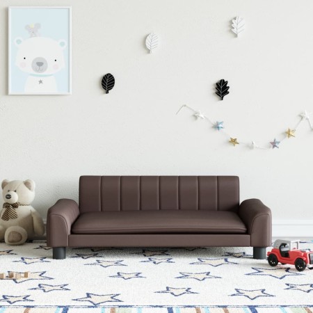 Sofá para niños de cuero sintético marrón 90x53x30 cm de , Mobiliario para bebés y niños pequeños - Ref: Foro24-3196265, Prec...