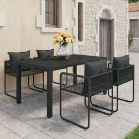 Set de comedor de jardín de 5 piezas PVC ratán negro de , Conjuntos de jardín - Ref: Foro24-3060102, Precio: 479,06 €, Descue...