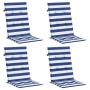 Cojines para sofá de palés 4 uds tela azul y blanco a rayas de , Cojines para sillas y sofás - Ref: Foro24-361254, Precio: 72...
