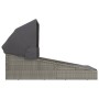 Tumbona con toldo plegable ratán sintético gris 200x114x128 cm de , Camas para exteriores - Ref: Foro24-362274, Precio: 332,4...