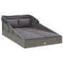 Tumbona con toldo plegable ratán sintético gris 200x114x128 cm de , Camas para exteriores - Ref: Foro24-362274, Precio: 332,4...