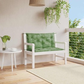 Cojines banco jardín 2 uds tela estampado de hojas 100x50x7 cm de , Cojines para sillas y sofás - Ref: Foro24-361675, Precio:...