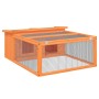 Conejera de madera maciza de pino marrón 117,5x97x47,5 cm de , Jaulas y habitáculos para animales pequeños - Ref: Foro24-1722...