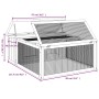 Conejera de madera maciza de pino marrón 117,5x97x47,5 cm de , Jaulas y habitáculos para animales pequeños - Ref: Foro24-1722...