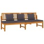 Sofá cama con cojín madera maciza acacia gris 200x60x75 cm de , Camas para exteriores - Ref: Foro24-312145, Precio: 365,08 €,...