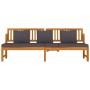 Sofá cama con cojín madera maciza acacia gris 200x60x75 cm de , Camas para exteriores - Ref: Foro24-312145, Precio: 365,08 €,...