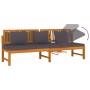 Sofá cama con cojín madera maciza acacia gris 200x60x75 cm de , Camas para exteriores - Ref: Foro24-312145, Precio: 365,08 €,...